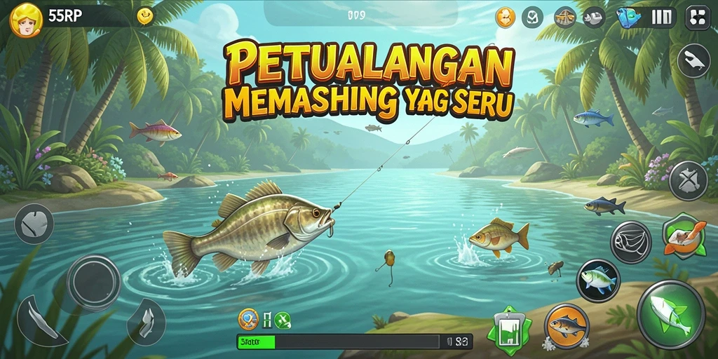 Tangkapan ikan yang spektakuler dalam gameplay 55RP.