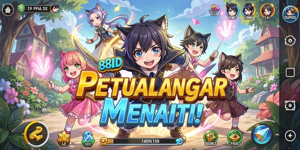 Tampilan gameplay 88ID yang menarik dengan karakter Anime yang dinamis.