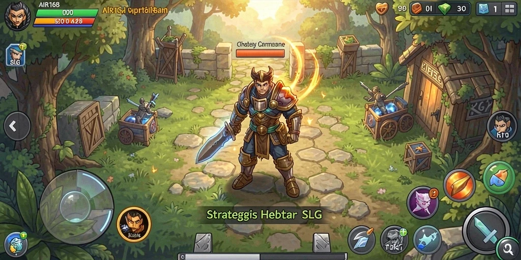 Tangkapan layar gameplay AIR168 yang menunjukkan aksi pertempuran strategi.