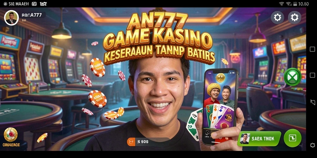 Tampilan screenshot AN777 menampilkan gameplay Kasino yang mendebarkan.