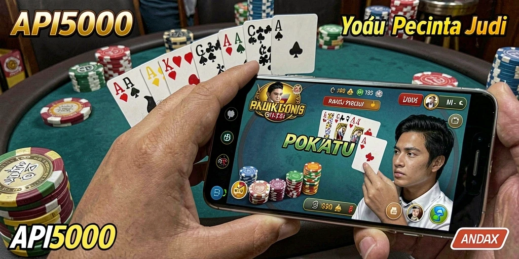 Tampilan gameplay menarik dalam aplikasi Poker API5000.
