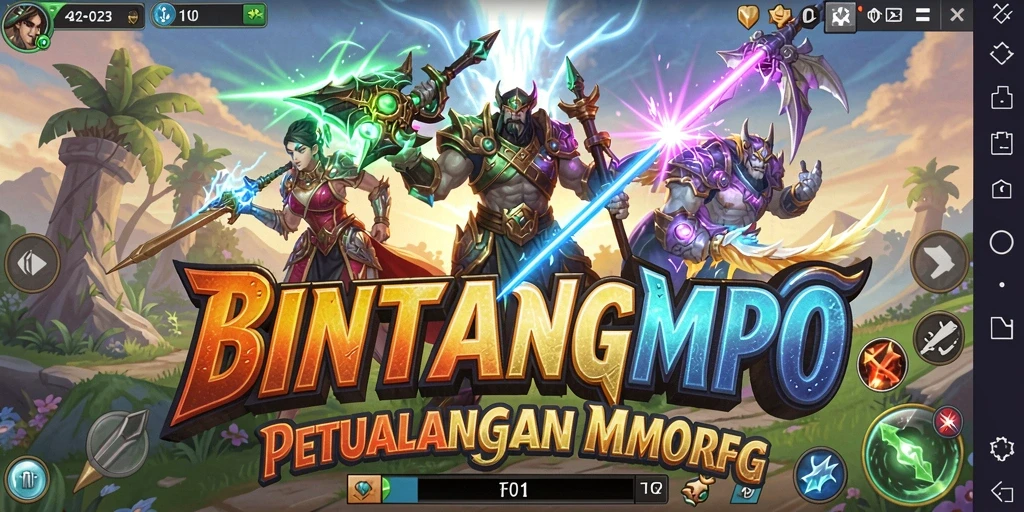 Tangkapan layar gameplay BINTANGMPO menampilkan petualangan seru di dunia MMORPG.