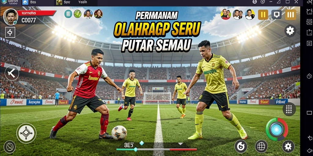 Gameplay C0077 menampilkan aksi seru olahraga yang kompetitif.