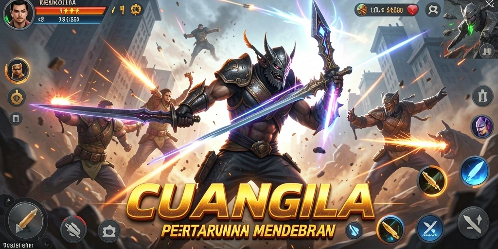 Gameplay intense CUANGILA dengan pertarungan aksi yang seru.