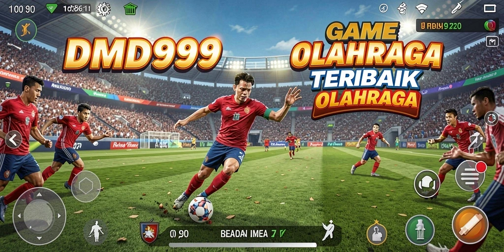 Screenshot DMD999 menampilkan karakter dalam aksi pertandingan olahraga.