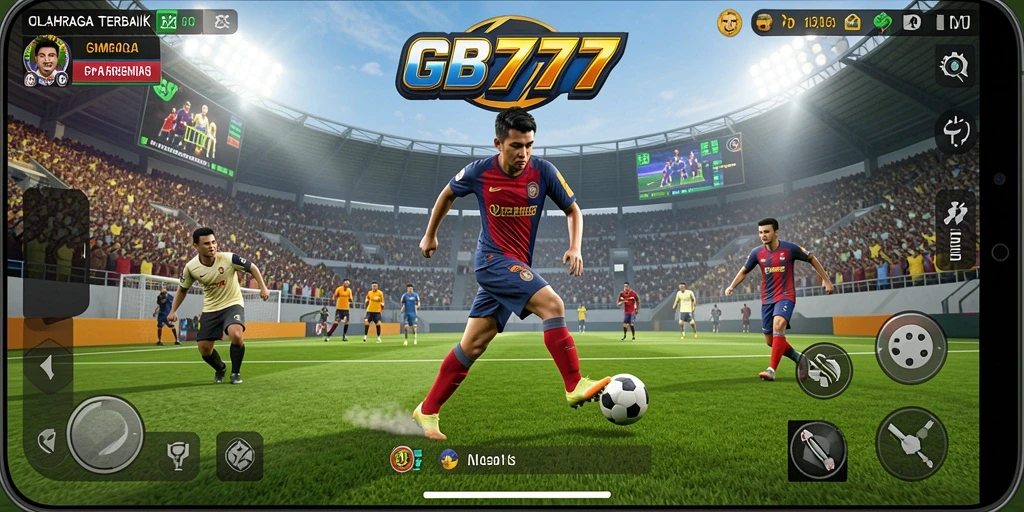 Tangkapan layar GB777 menunjukkan aksi seru dalam gameplay olahraga.