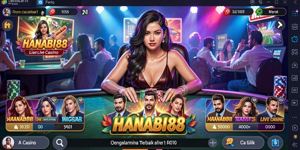 Tampilan menarik dari gameplay Live Casino HANABI88.