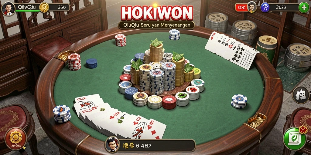 Tampilan gameplay QiuQiu dalam HOKIWON yang seru dan kompetitif.