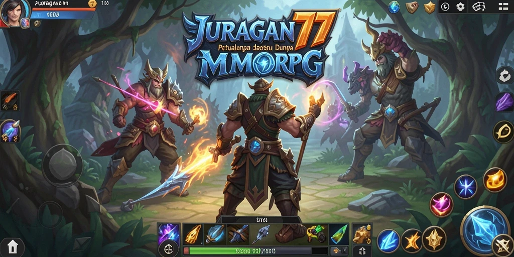 Screenshot utama JURAGAN77 menampilkan aksi seru dalam permainan MMORPG.