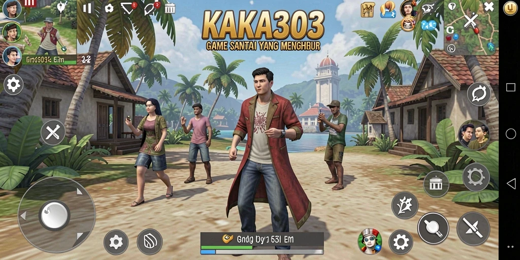 Tampilan gameplay KAKA303 yang ceria dan mengasyikkan.