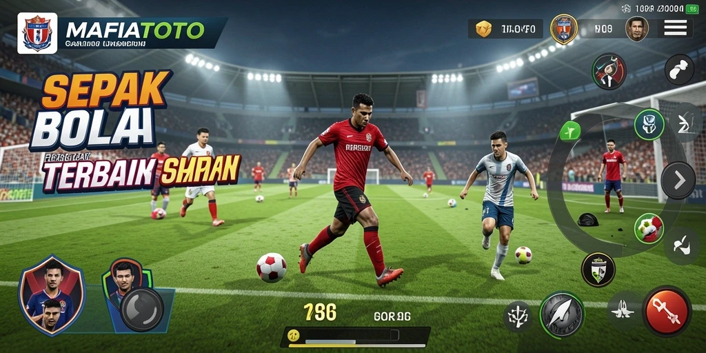 Tangkapan layar MAFIATOTO menampilkan aksi permainan sepak bola yang mendebarkan.