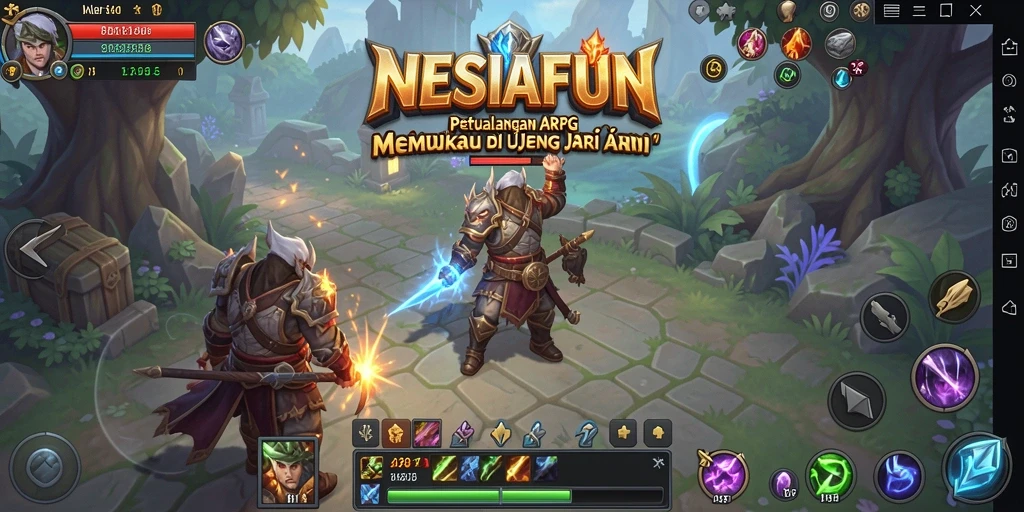 Gameplay menarik NESIAFUN dengan petualangan ARPG yang seru.