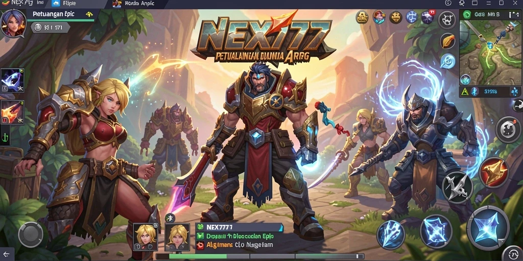 Tampilan menarik dari gameplay NEX777 dengan pertarungan seru di dunia fantasi.