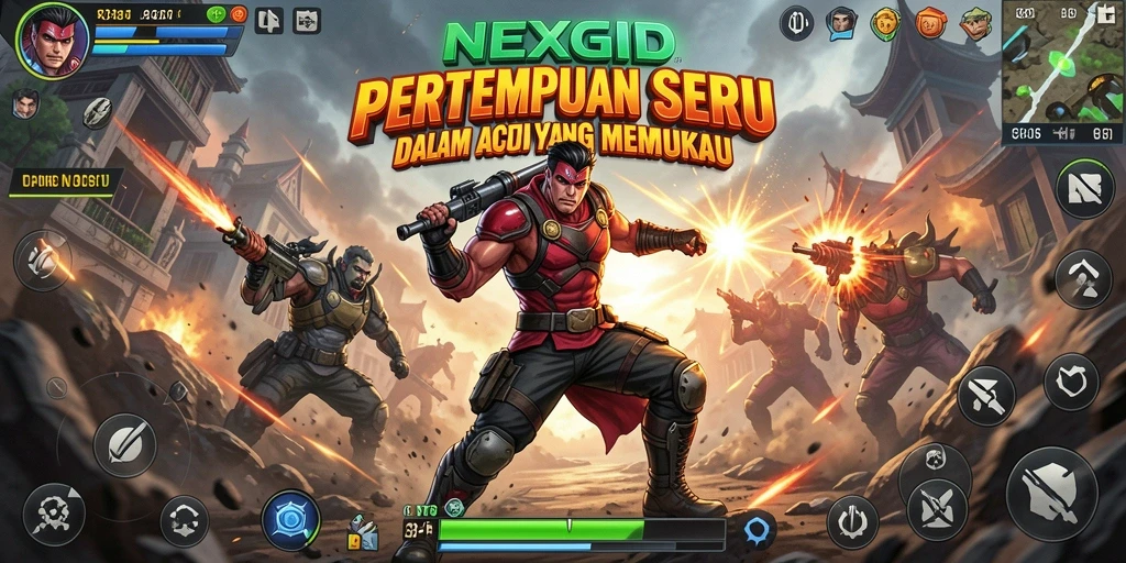 Tampilan gameplay NEXGID yang penuh aksi dan seru.