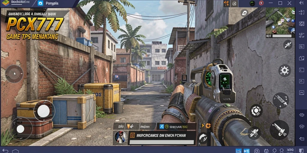 Tampilan gameplay mendebarkan dari PCX777 dalam aksi TPS.