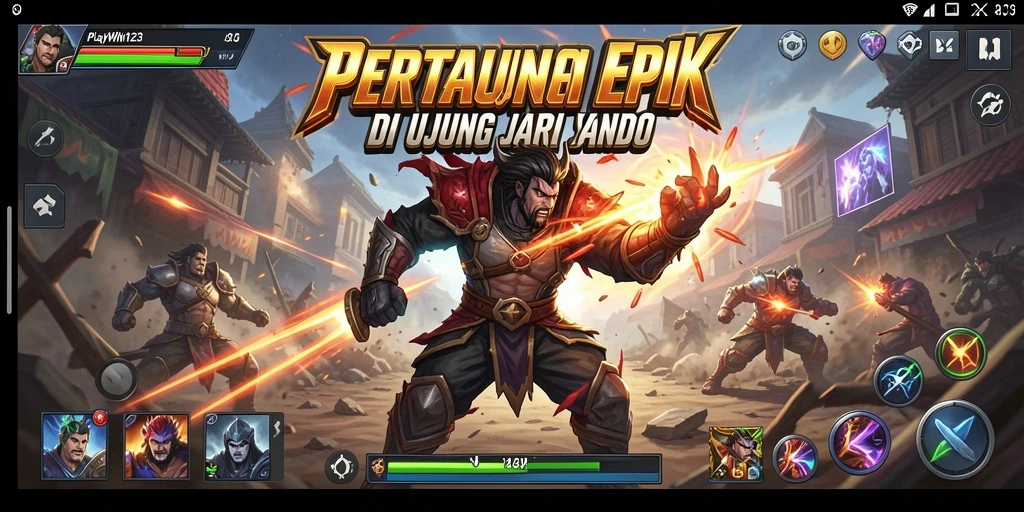 Tampilan pertarungan mendebarkan di PLAYWIN123 dengan karakter unik.