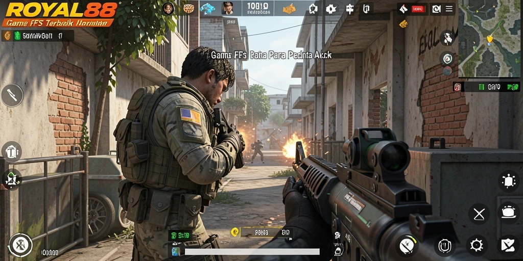 Tampilan gameplay seru ROYAL88 dengan aksi tembak-menembak mendebarkan.