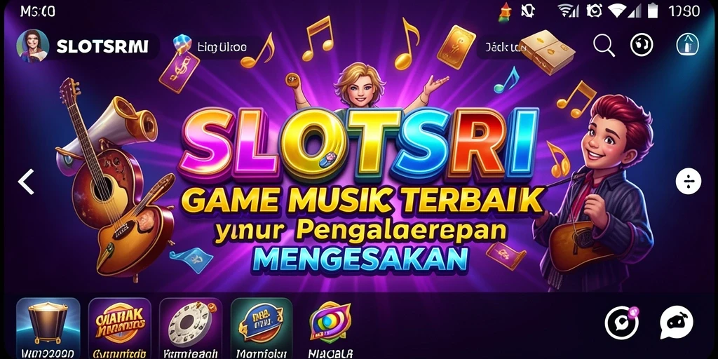Tampilan gameplay SLOTSRI dengan berbagai pilihan lagu yang menarik.