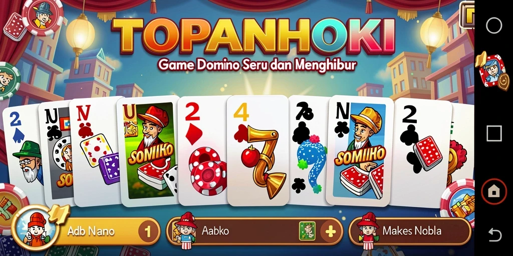 Tampilan gameplay domino yang menarik dan seru di TOPANHOKI.